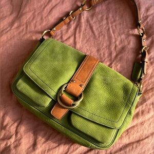 Green Leather Coach Purse - Chelsea Field Bag [Vintage, 2005]